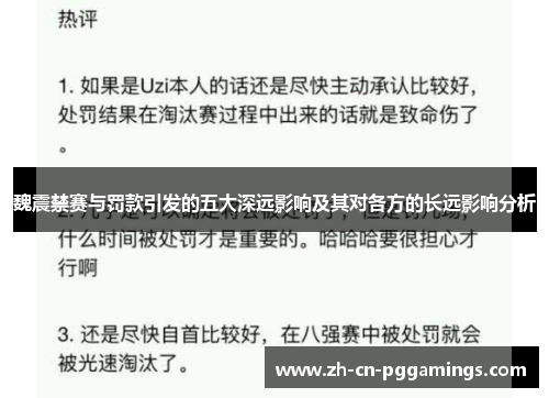 魏震禁赛与罚款引发的五大深远影响及其对各方的长远影响分析